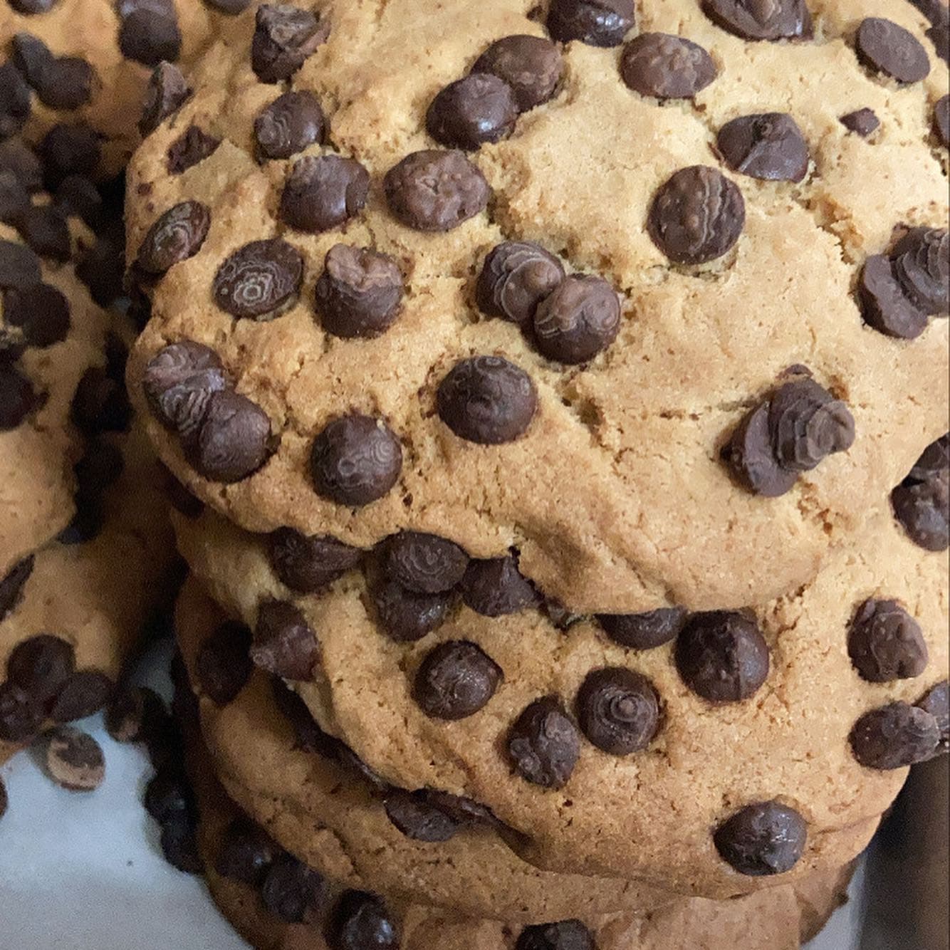Stack of golden-brown cookies